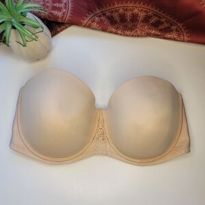 Vanity Fair Strapless Bra Beige Size 40DD